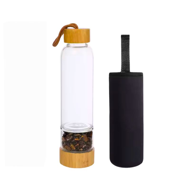 🟤 Energieperle Tigerauge – Die Kristall-Wasserflasche für Schutz & innere Stärke
